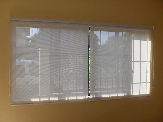 Installed Roller Blinds at Caloocan City ; White - sunscreen material