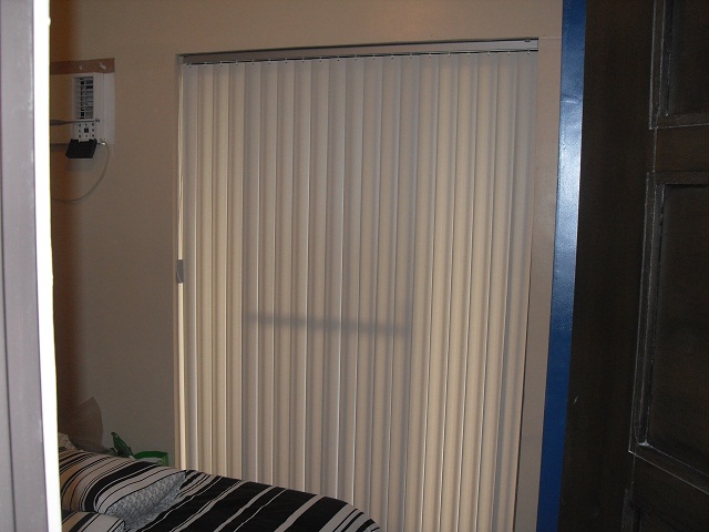 PVC Vertical Blinds Installed in a Patio Door