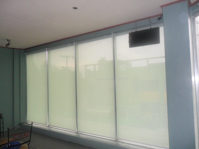  Roller Blinds A4007 GREEN Installed at Santolan, Pasig City , Philippines