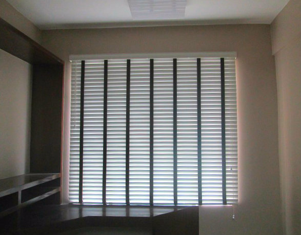 Installation of "White" Wooden Blinds at Taguig City, Philippines