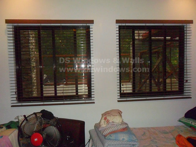 Faux Wood Blinds: Cherrywood Color