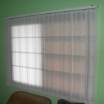 Fabric vertical blinds generating filtered lights