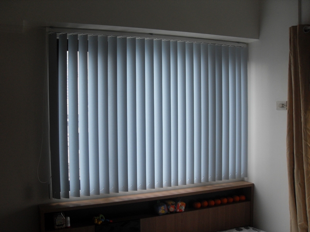 PVC Vertical Blinds - Floral Light Blue