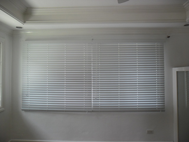 White Faux Wood Blinds at San Lorenzo Village, Makati City