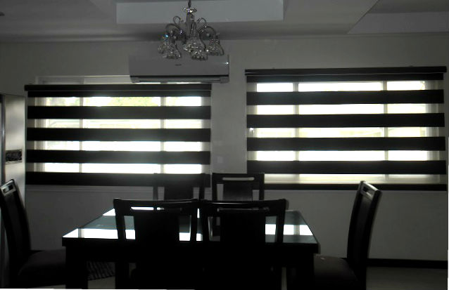 Installed Combi Blinds in a Dining Area