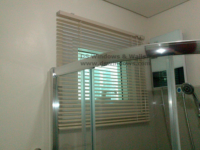 MIni Blinds Installed in the Bathroom.