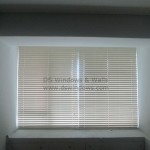 Faux Wood Blinds Installed In The Bedroom