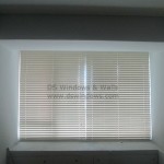 Faux Wood Blinds Installed In The Bedroom