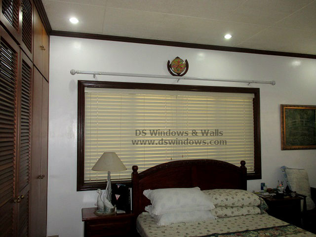 Wooden Blinds Mounted Inside Window Frame - Nuvali Laguna, Philippines