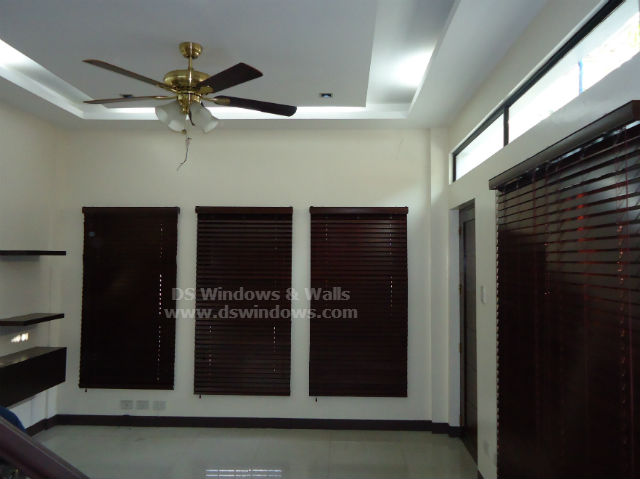 Mahogany Wood Blinds for White and Brown Living Room - Tayabas Quezon