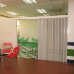 White PVC accordion door